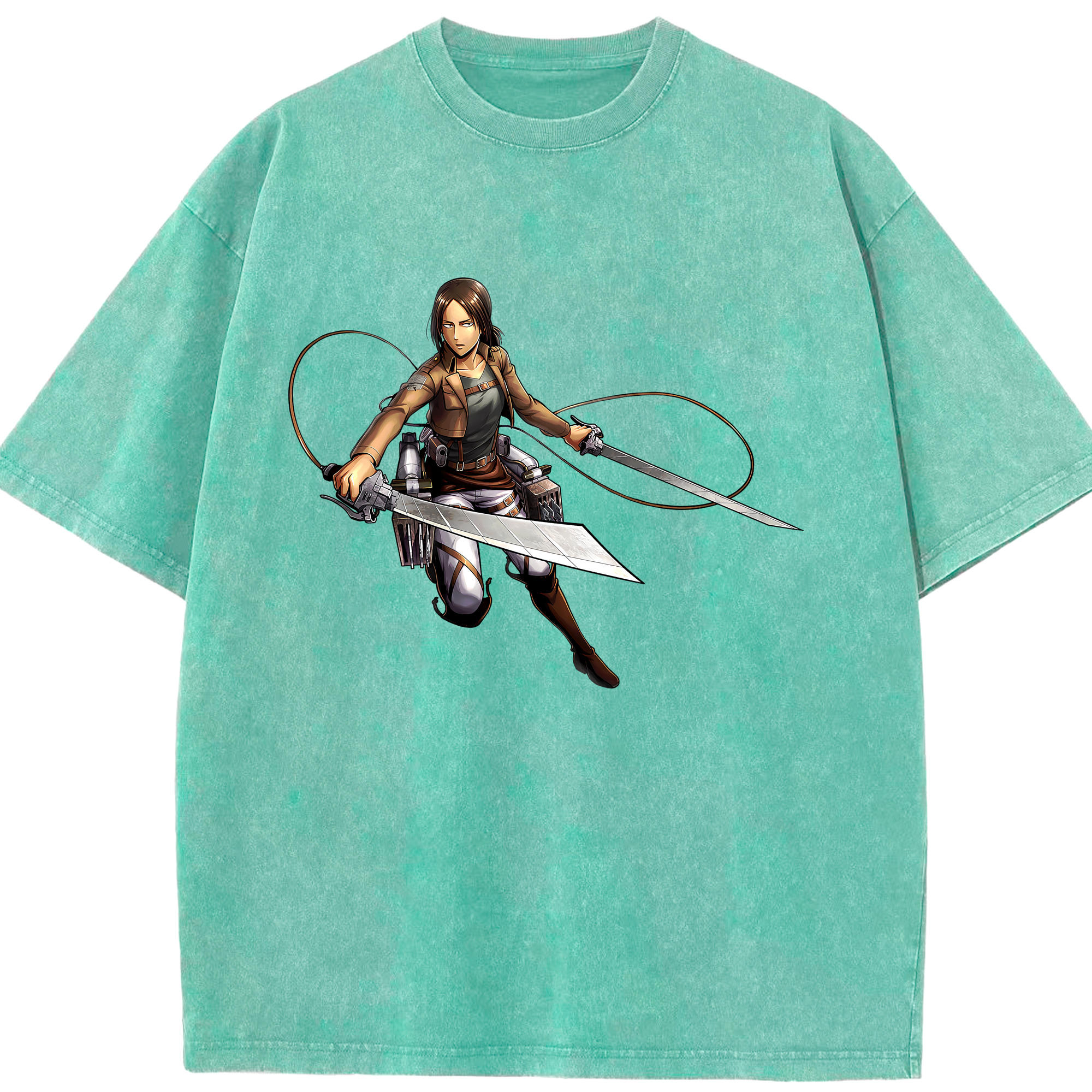 （画像用） 進撃の巨人 Attack on Titan 綿100% ヴィンテージ風 半袖Tシャツ（フロントプリント）